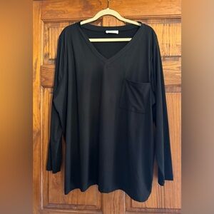 3X Women’s ZENANA Brushed Microfiber long sleeve top. Black pre-owned